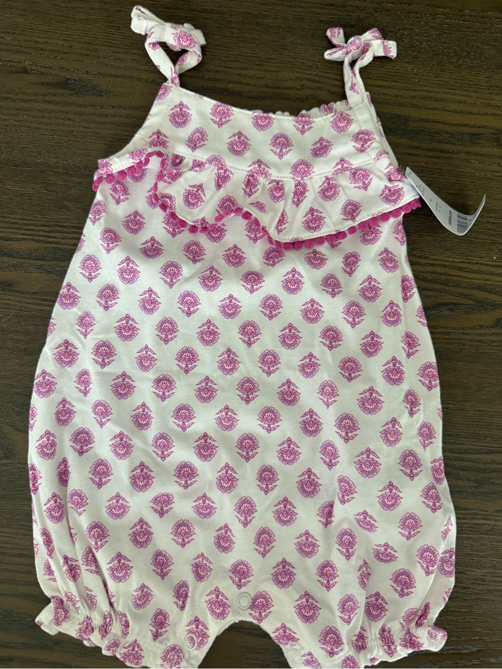 Carters Infant Purple Floral Ruffle Romper NWT